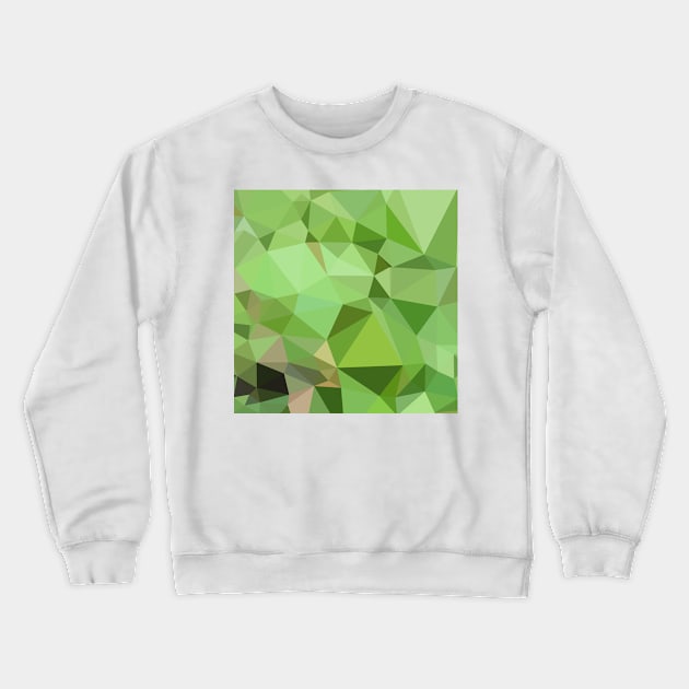 Dollar Bill Green Abstract Low Polygon Background Crewneck Sweatshirt by retrovectors